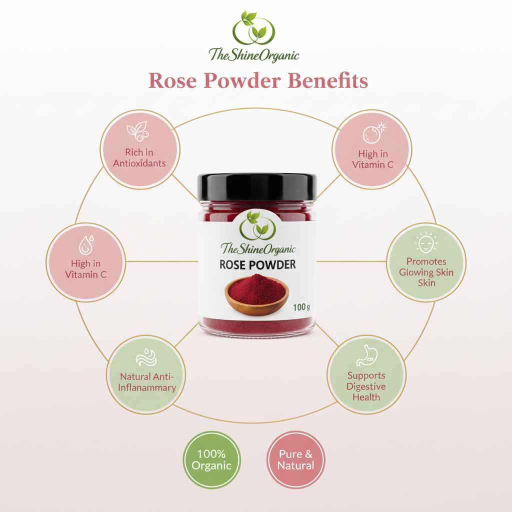 Rose Powder Benefits with Jar