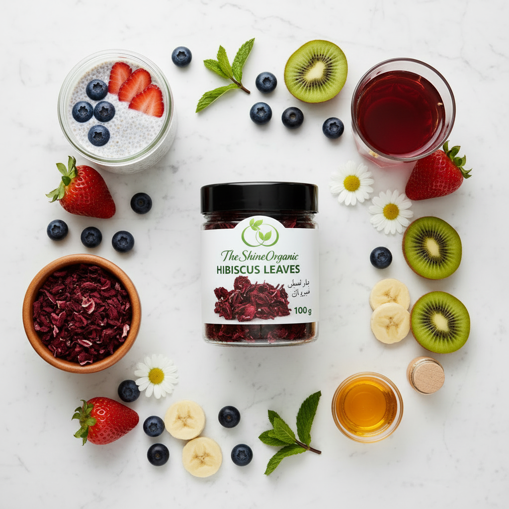 Hibiscus Leaves Flat Lay 2