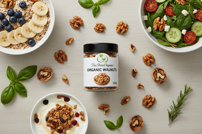 Organic Walnuts Flat Lay