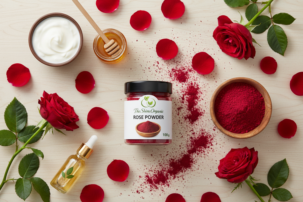 Rose Powder Flat Lay